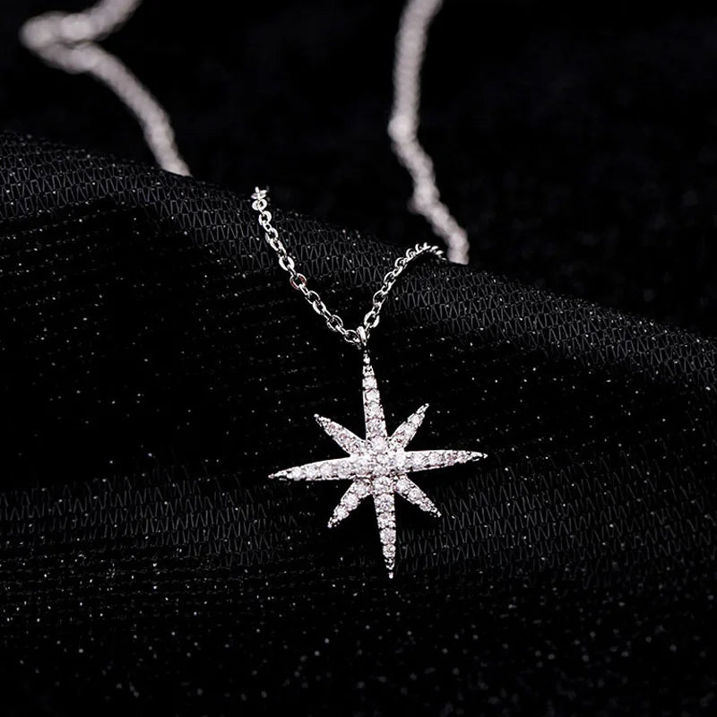 Sweet Shooting Star Single Eight-pointed Star Necklace for Women