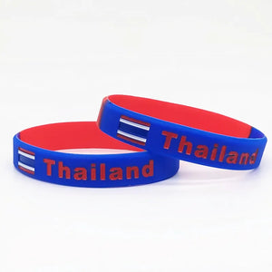 5pcs Flag Bracelet Silicone Wristband Motivational Rubber Wrist Bands