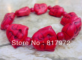 Tibet Buddhist Red Stone Bead Bracelet with Carved Buddha Head Charm