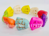 5pcs Colorful Howlite Bead Carved Buddha Head Bracelet