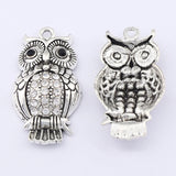5pcs Colorful Rhinestone Owl Charms Pendants for DIY Jewelry Making