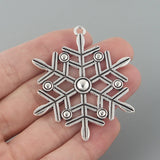 5pcs Tibetan Silver Large Hollow Snowflake Charms Pendants 58x47mm