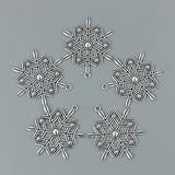 5pcs Tibetan Silver Large Hollow Snowflake Charms Pendants 58x47mm
