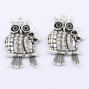 5pcs Tibetan Silver Owl Charms Pendant DIY Jewelry Making Supplies
