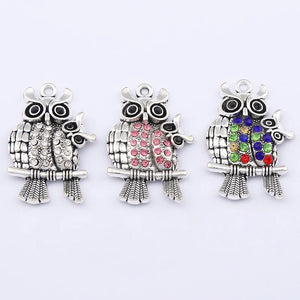 5pcs Tibetan Silver Owl Charms Pendant DIY Jewelry Making Supplies