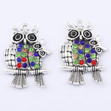 5pcs Tibetan Silver Owl Charms Pendant DIY Jewelry Making Supplies