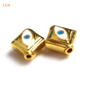 5pcs Evil Eye Square Beads for Bracelet Necklace Y