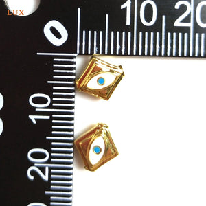5pcs Evil Eye Square Beads for Bracelet Necklace Y