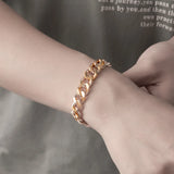 Titanium Steel Cuban Chain Bracelet Link Chain Bangle for Women Men