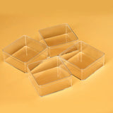 5pcs Acrylic Box with Lid 8.5*8.5*3.5cm for Jewelry Packing Display