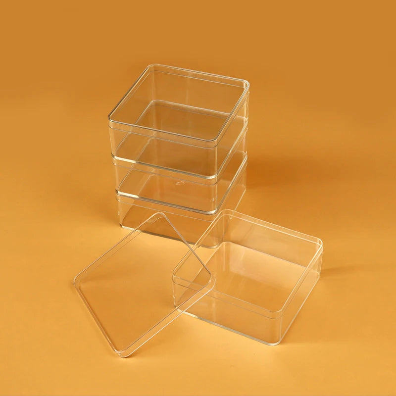 5pcs Acrylic Box with Lid 8.5*8.5*3.5cm for Jewelry Packing Display