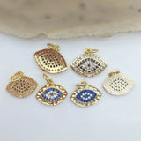 Evil Eye Shape Pendant with Micro Cubic Zircon - Ethnic DIY Jewelry