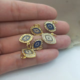 Evil Eye Shape Pendant with Micro Cubic Zircon - Ethnic DIY Jewelry