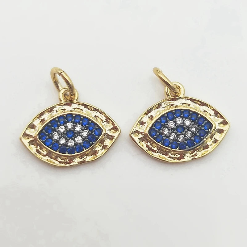 Evil Eye Shape Pendant with Micro Cubic Zircon - Ethnic DIY Jewelry