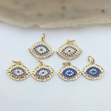 Evil Eye Shape Pendant with Micro Cubic Zircon - Ethnic DIY Jewelry