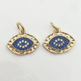 Evil Eye Shape Pendant with Micro Cubic Zircon - Ethnic DIY Jewelry