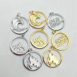 5pcs Vintage Hollow Mountain Fire Pendant Jewelry