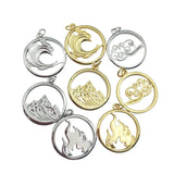 5pcs Vintage Hollow Mountain Fire Pendant Jewelry