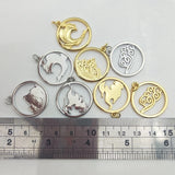 5pcs Vintage Hollow Mountain Fire Pendant Jewelry