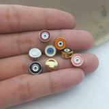 5pcs Evil Eye Beads Silver Charms for DIY Necklace Bracelet