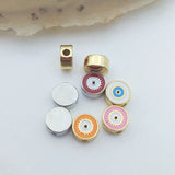 5pcs Evil Eye Beads Silver Charms for DIY Necklace Bracelet
