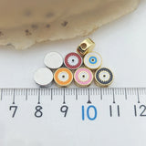 5pcs Evil Eye Beads Silver Charms for DIY Necklace Bracelet