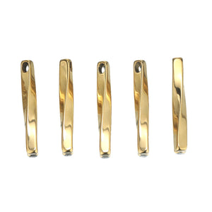 5pcs Twisted Geometric Stainless Steel Choker Charms for DIY Jewelry