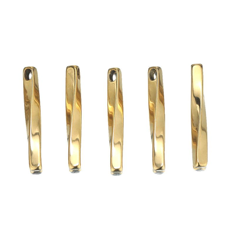 5pcs Twisted Geometric Stainless Steel Choker Charms for DIY Jewelry