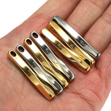 5pcs Twisted Geometric Stainless Steel Choker Charms for DIY Jewelry