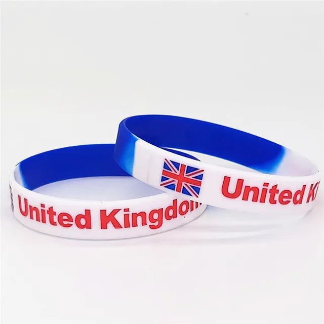 5pcs Flag Silicone Wristband Friendship Sport Wristband Rubber Bracelet