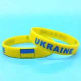 5pcs Ukraine Flag Bracelet Silicone Motivational Wrist Strap