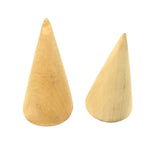 5pcs Unpainted Cone Wooden Ring Display Stand Holder