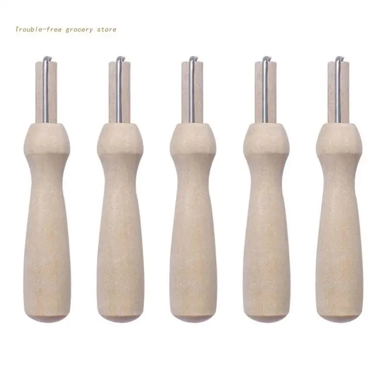 5pcs Wooden Handle Felting Needles Holder with Felting Needles