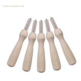 5pcs Wooden Handle Felting Needles Holder with Felting Needles