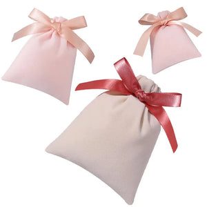 5pcs Velvet Drawstring Bag Jewelry Pouches Ribbon Gift Packaging Bag DIY Storage