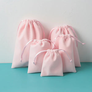 5pcs Velvet Jewelry Pouches Organizer Wedding Christmas Drawstring Gift Bag