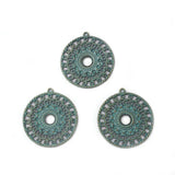 5pcs Hollow Round Charms Pendants 10mm Bezels for Necklace Making