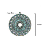 5pcs Hollow Round Charms Pendants 10mm Bezels for Necklace Making