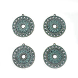 5pcs Hollow Round Charms Pendants 10mm Bezels for Necklace Making