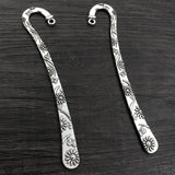 5pcs Vintage Flower Bookmark Charms Antique Silver Plated DIY Zinc Alloy Charms
