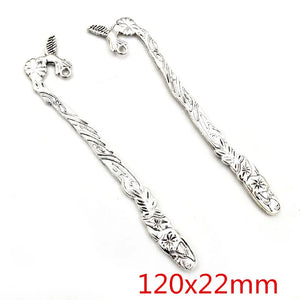 5pcs Vintage Flower Bookmark Charms Antique Silver Plated DIY Zinc Alloy Charms
