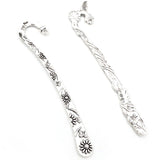 5pcs Vintage Flower Bookmark Charms Antique Silver Plated DIY Zinc Alloy Charms