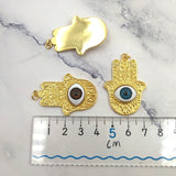 Vintage Hamsa Hand Eyeball Pendant Evil Eye Luck Halloween Jewelry