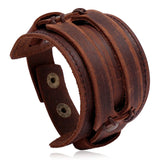 Vintage Punk Retro Leather Bracelet Men Wrap Bracelets & Bangles