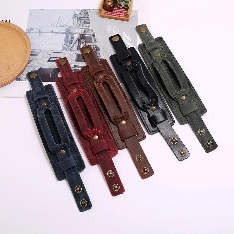 Vintage Punk Retro Leather Bracelet Men Wrap Bracelets & Bangles