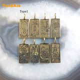 Vintage Square Greek Style Lion Sun Pendant Retro Hallow Jewelry