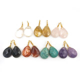 5pcs Water Drop Shape Natural Crystal Pendant for Women Faceted Cut Gemstone