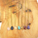 5pcs Water Drop Shape Natural Crystal Pendant for Women Faceted Cut Gemstone