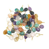 5pcs Water Drop Shape Natural Crystal Pendant for Women Faceted Cut Gemstone