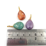 5pcs Water Drop Shape Natural Crystal Pendant for Women Faceted Cut Gemstone